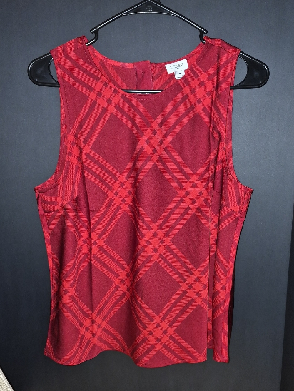 J. Crew Red Plaid Sleeveless Top